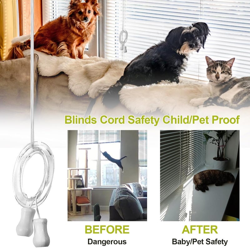 Batator 8Pcs Window Blind Cord Winder,Blind Cord Holder Safety Baby Proof Blind String Holder Wrap Child Proof Clear Plastic Windows Shade String Clips,No Wall Damage - Image 2